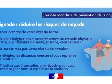 [Journée Nationale de Prévention à la Noyade]
 
🔵 Savez-vous qu'en France, environ 1000 personnes perdent la vie chaque année pour cause de noyade...