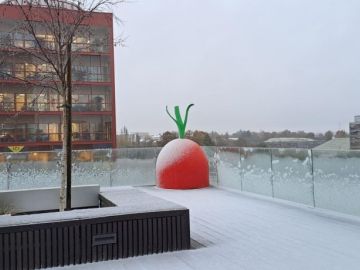 Ce matin, la ville de #Rennes s’est réveillée sous les premiers flocons de la saison, recouvrant la terrasse de notre siège et le radis de Ar...